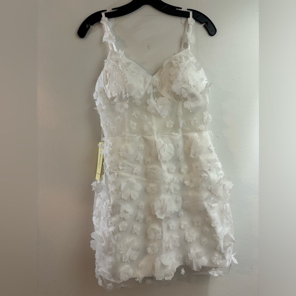 3D Flower Short Spaghetti Strap Party Gown A-line Tulle Homecoming Dress - Picture 5 of 11